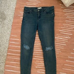 Free People High Waisted Distress Denim